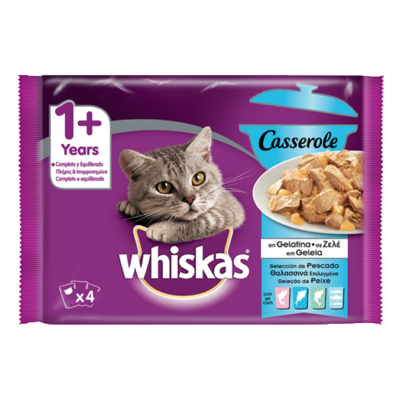 Whiskas Casserole Nourriture humide Chats adultes Sélection de poisson